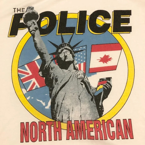 The Police North America Band Tee Crop Top Shein Womens Size Small - Picture 4 of 16